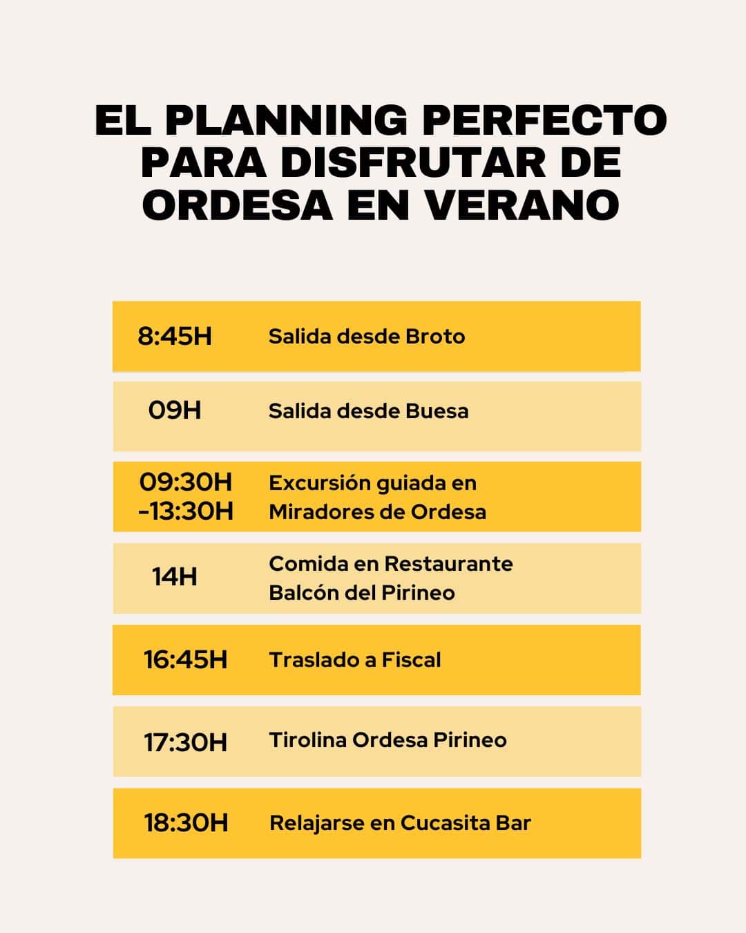 Planning perfecto para disfrutar de Ordesa en un día de verano: Miradores de Ordesa, Restaurante Balcón del Pirineo y Tirolina Ordesa Pirineo